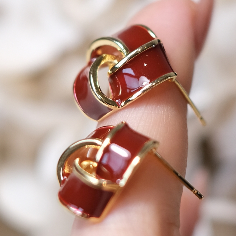 Women's Exquisite Vintage Enamel Flower Stud Earrings